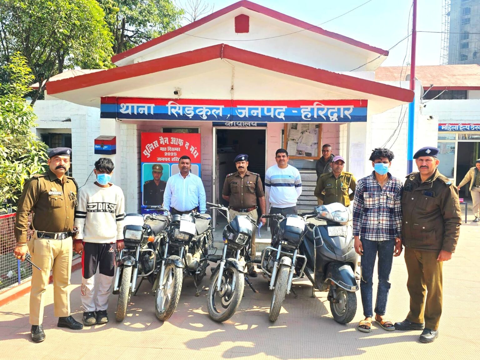 एसएसपी की सख्ती का असर,थाना सिडकुल पुलिस ने दो शातिर वाहन चोर दबोचे, 05 दुपहिया वाहन बरामद