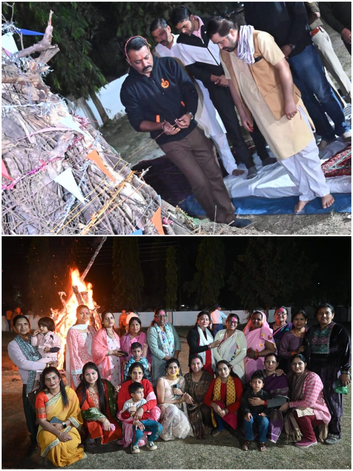 विधि-विधान से पूजन करते हुए मंत्रोच्चार के साथ किया होलिका दहन जनपद का पुलिस परिवार उत्साह के साथ हुआ सम्मिलित