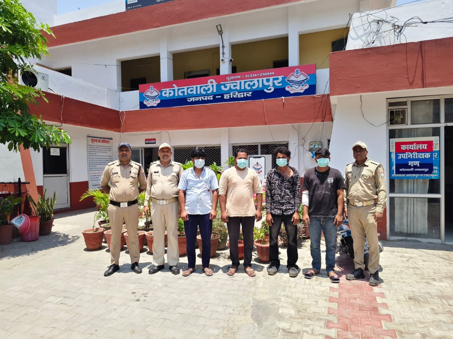 ज्वालापुर पुलिस ने शांति व्यवस्था भंग करने पर चार लोगों को किया गिरफ्तार